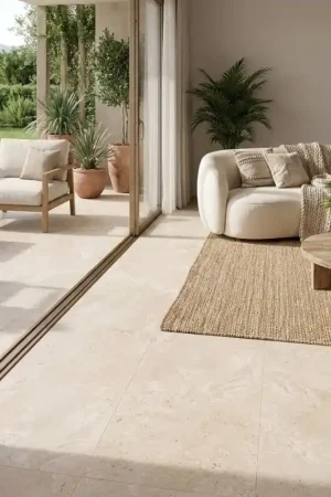 Authentique Carrelage intérieur grand format KEITA ORIGINE ALMOND 100x100 cm